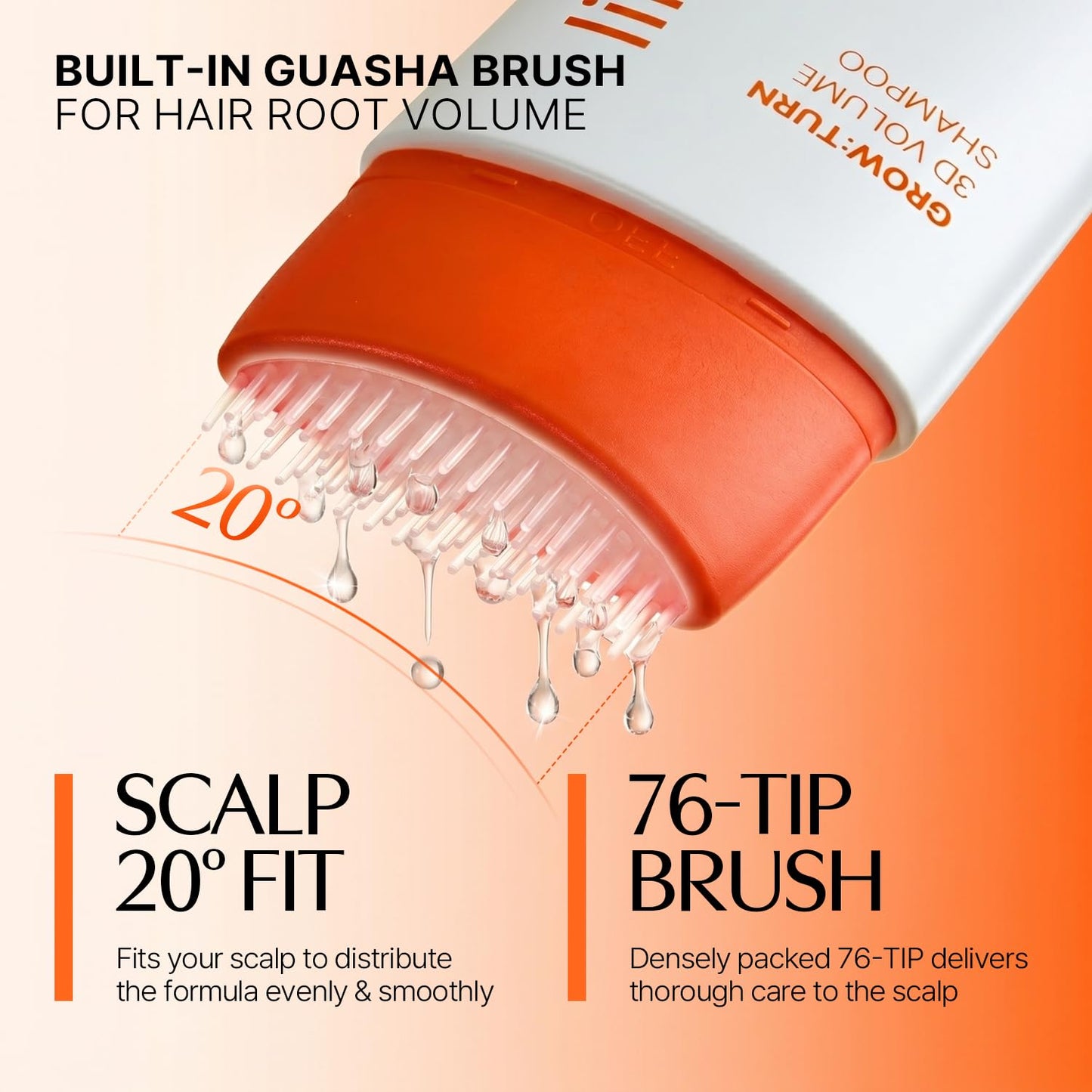 3D Volume Shampoo with Built-In Brush | 6.76 Fl Oz