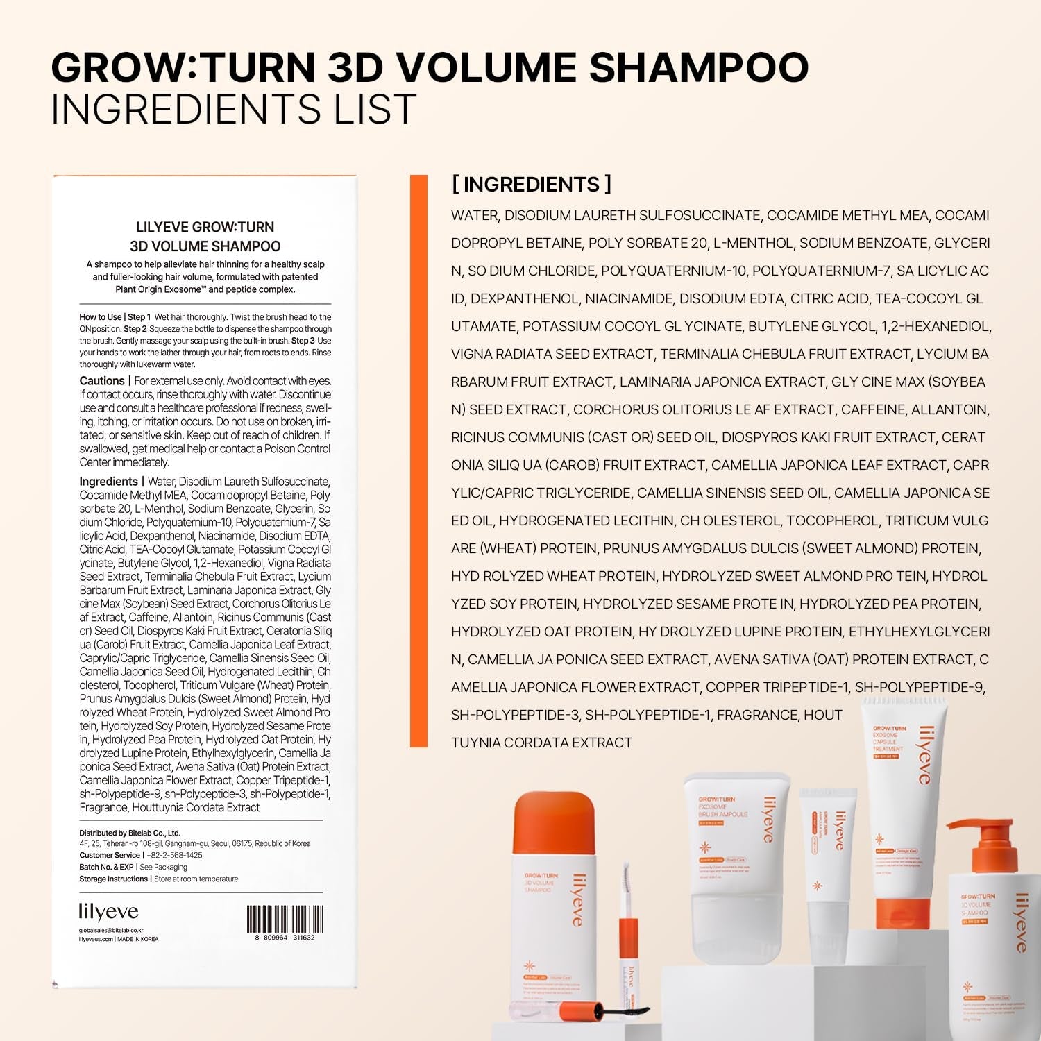 3D Volume Shampoo with Built-In Brush | 6.76 Fl Oz