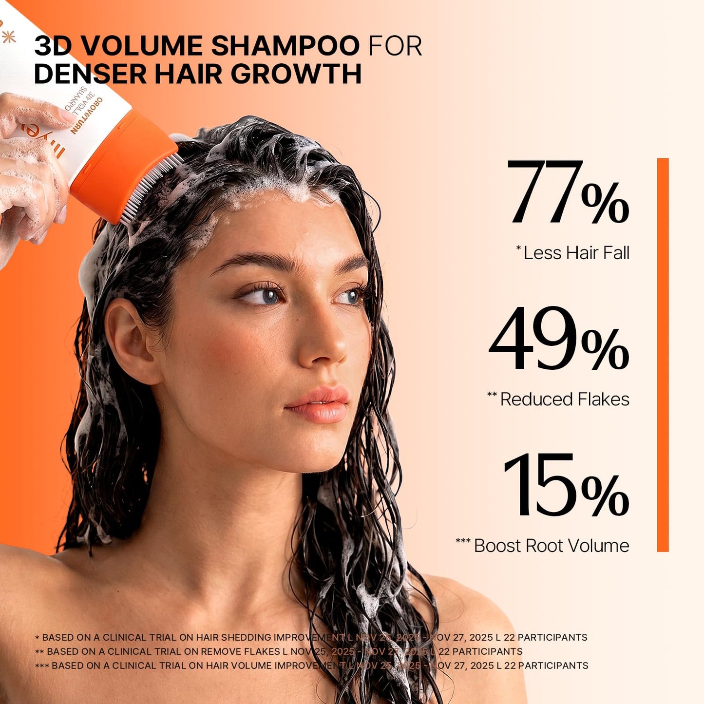 3D Volume Shampoo with Built-In Brush | 6.76 Fl Oz