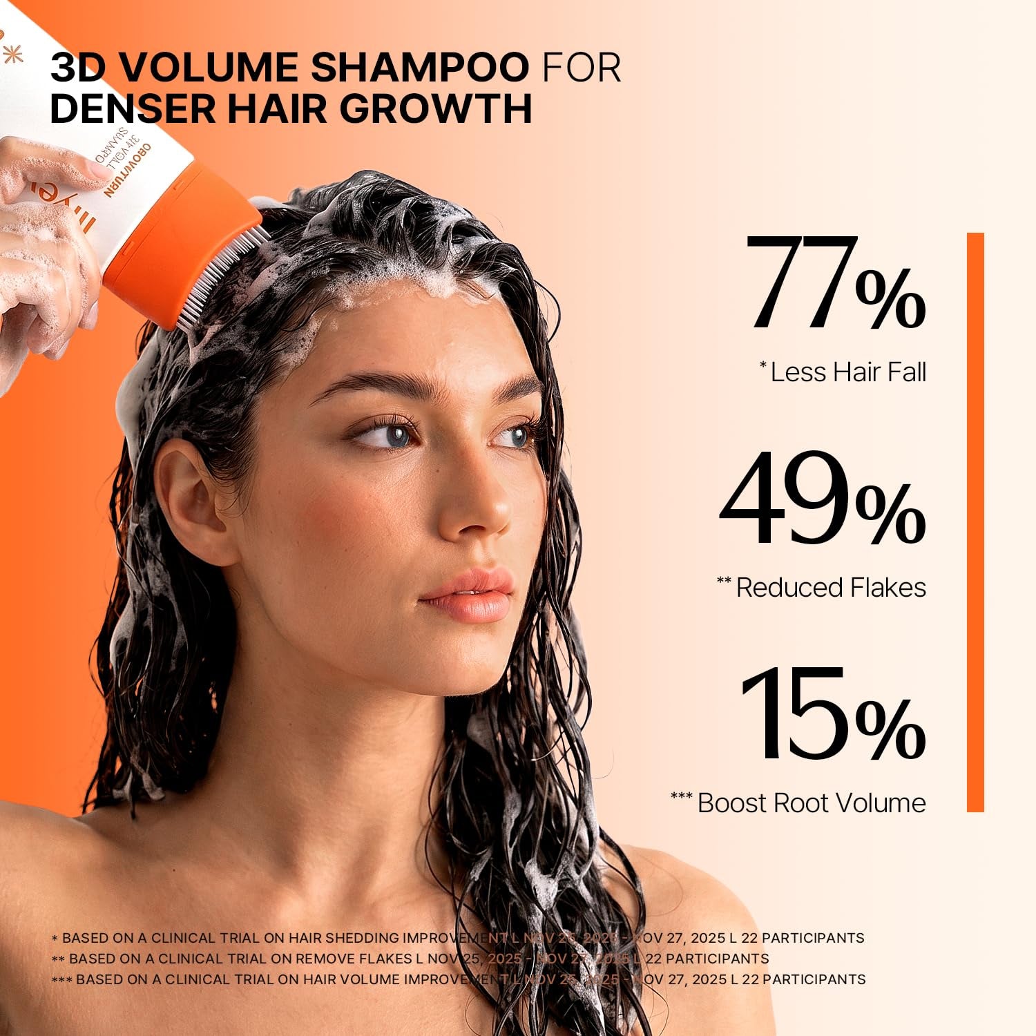 3D Volume Shampoo with Built-In Brush | 6.76 Fl Oz